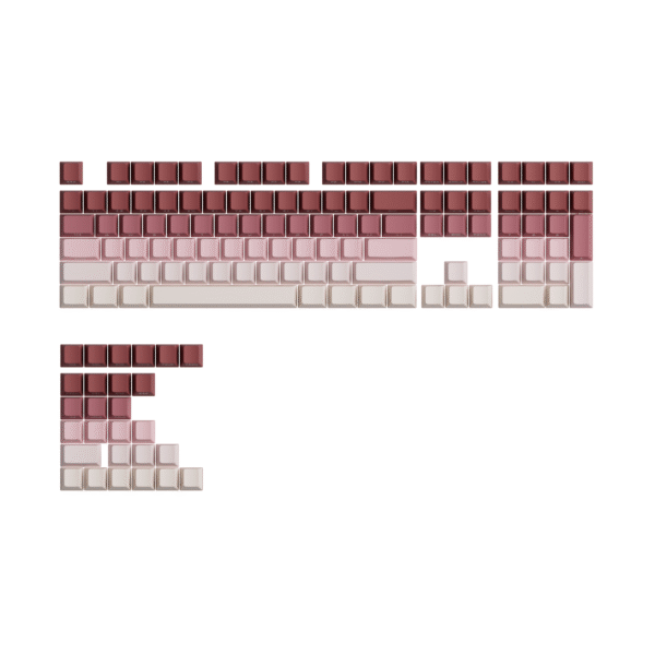 Veekos Rose Latte Gradient Keycaps (PBT Double-Shot / Cherry profile / 135 nút)