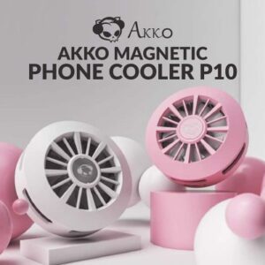 Quạt tản nhiệt điện thoại AKKO Magnetic Phone Cooler P10 (Trắng / Hồng)