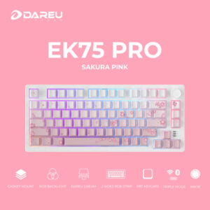 DAREU EK75 PRO – Sakura Pink (Triple Mode, Gasket Mount, RGB)
