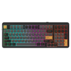 DAREU EK98 PRO – BLACK GOLDEN (Triple Mode, Cherry PBT Double Shot, Gasket Mount, RGB) - FIRE-FLY (Tactile)