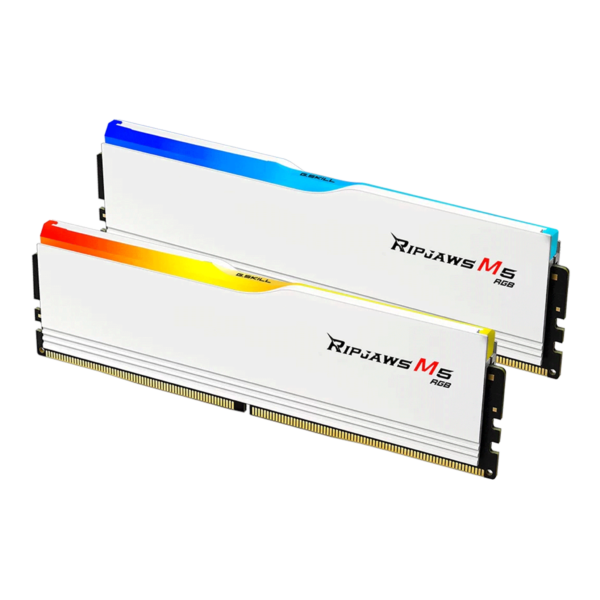 Bộ nhớ trong GSkill Ripjaws M5 RGB White 32GB | 2x16GB, DDR5, 5200MHz (F5-5200J4040A16GX2-RM5RW)