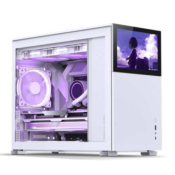 VỎ CASE JONSBO D31 STD SC WHITE (MINI TOWER | MÀU TRẮNG | MÀN HÌNH PHỤ 8'')