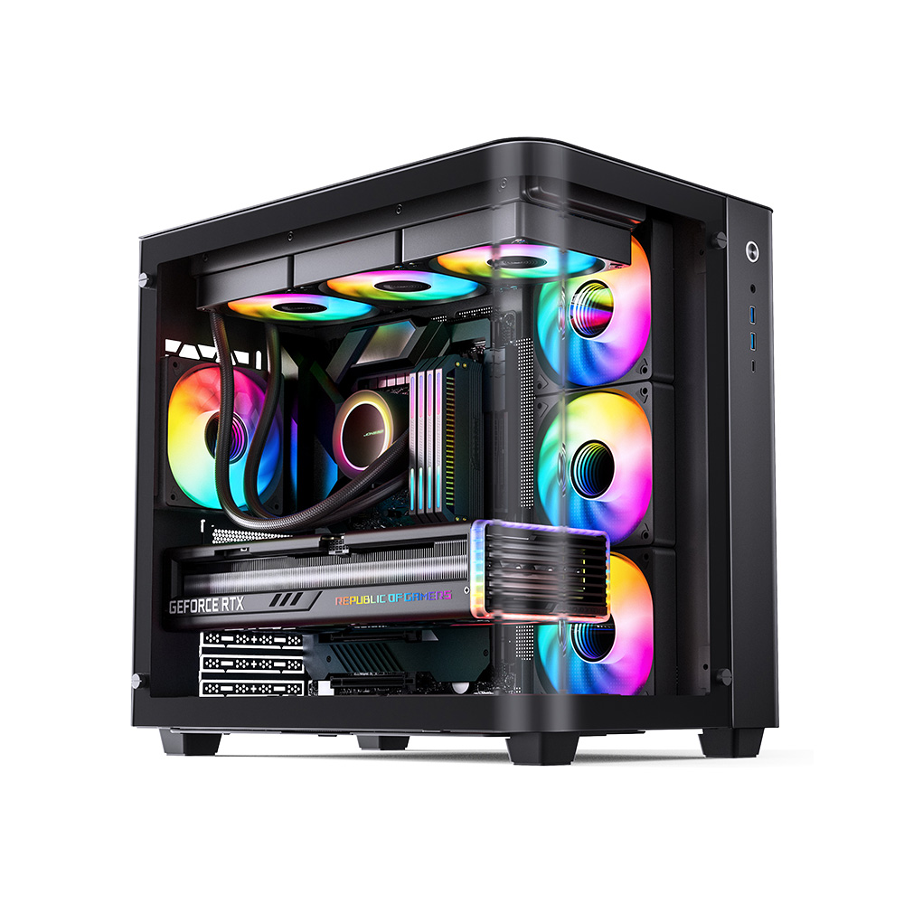 Vỏ case Jonsbo TK-3 Black (ATX,Mid Tower,Màu Đen,Kính Cong) Case Bể Cá