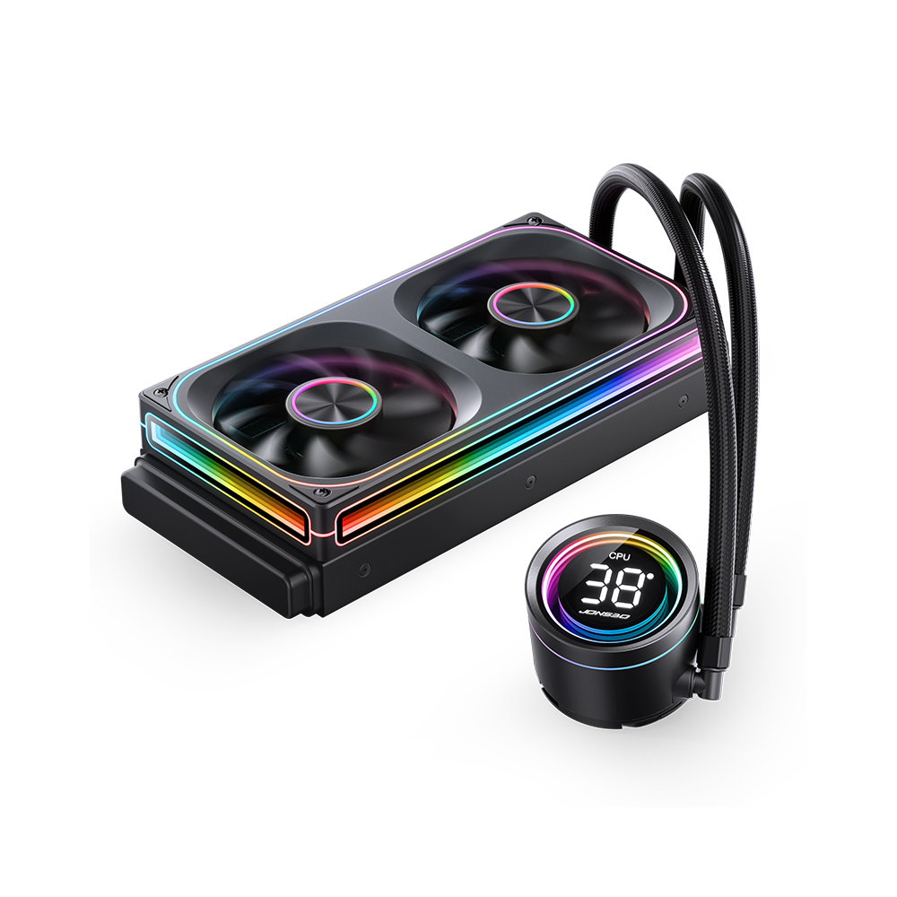 Tản nhiệt nước AIO Jonsbo TH-240 Black (ARGB, Hiển Thị Nhiệt Độ)