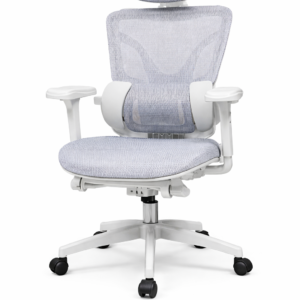 GHẾ CÔNG THÁI HỌC E18 TRẮNG + GÁC CHÂN